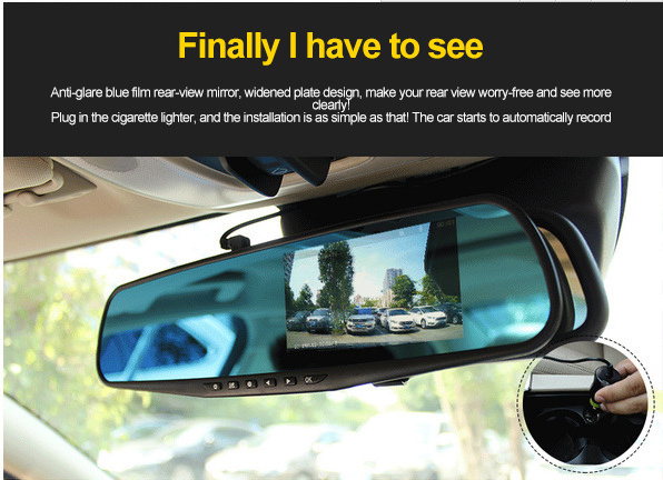 Wholesale Car Black Box Full HD 1080P Dual Lens Dash Cam 4.3