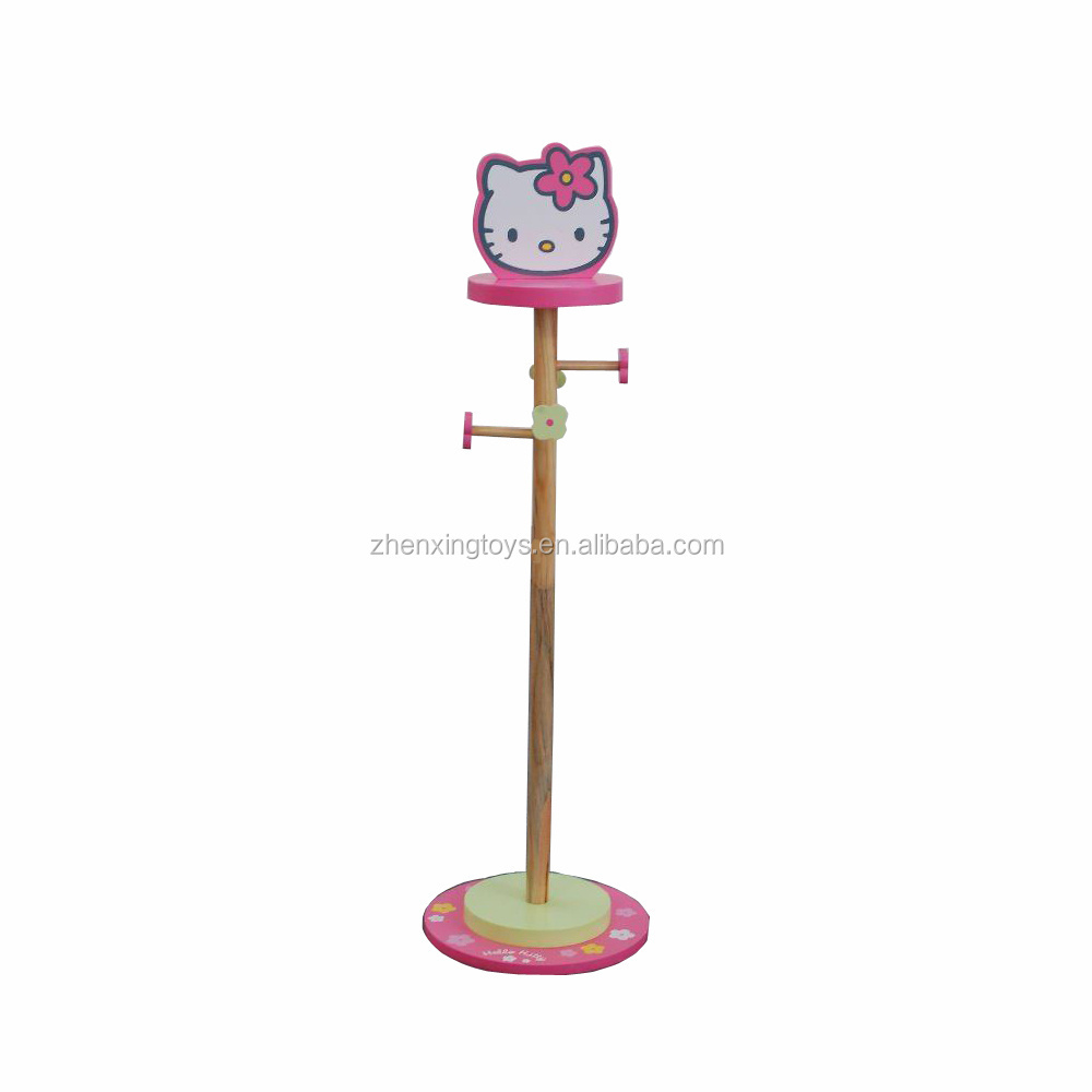 Demountable Cartoon Kids Wooden standing coat rack