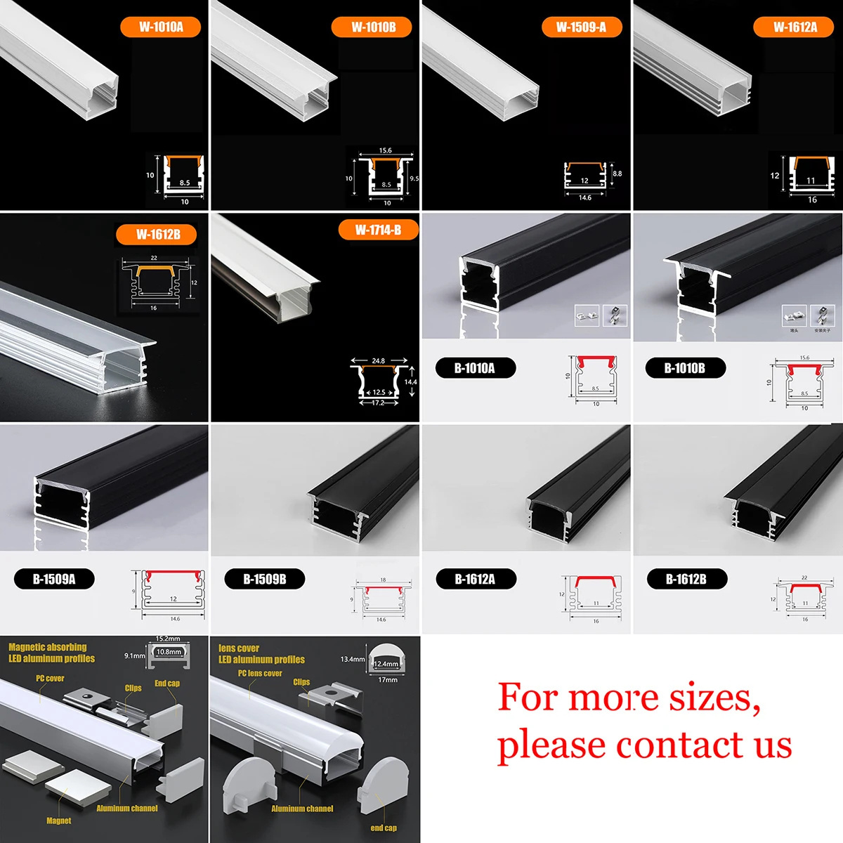 Custom Led Strip Light Aluminium Profile 17*7mm Recessed led Profile Aluminum Channel Diffuser White Black 4.4 10 Reviews 43 buy