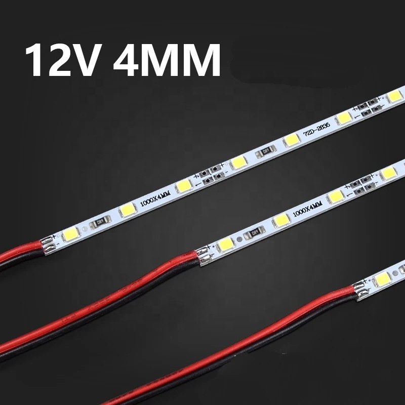 SMD2835 Ultra Thin 4mm Narrow 2835 Led Hard Strip 120Leds 12V 24V Bar Light Cuttable Back Glue Multi Color Led Hard Strip