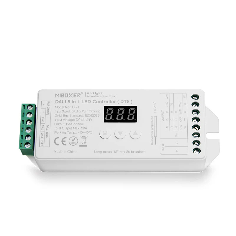 MIBOXER Dali DL-X 5 in 1 LED Controller DT8 Single color/CCT/RGB/RGBW/RGB+CCT Smart Led Dimmer For Led Lamps