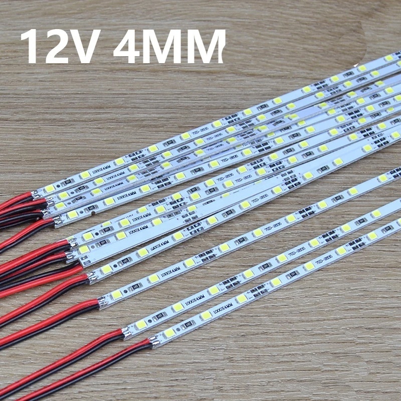 SMD2835 Ultra Thin 4mm Narrow 2835 Led Hard Strip 120Leds 12V 24V Bar Light Cuttable Back Glue Multi Color Led Hard Strip