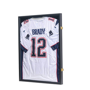 High Quality Jersey Frame Display Case Jersey Shadow Box With Acrylic 98% Anti-UV Wood Wall Cabinet Football Jersey Frames