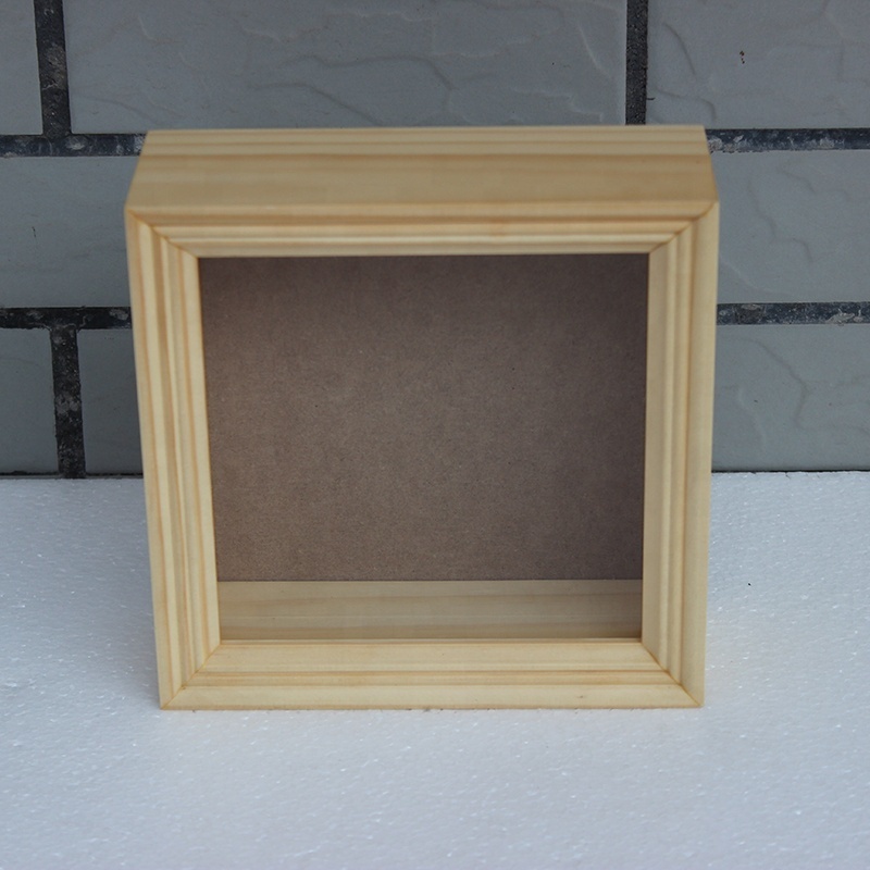 Wholesale custom Wood Australia Deep Square Shadow Box Picture Frames bulk 3d  white black photo frames