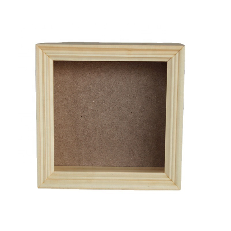 Wholesale custom Wood Australia Deep Square Shadow Box Picture Frames bulk 3d  white black photo frames