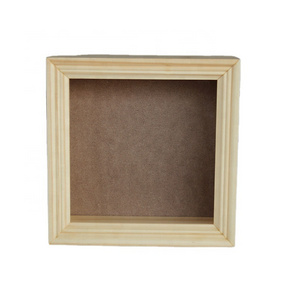 Wholesale custom Wood Australia Deep Square Shadow Box Picture Frames bulk 3d  white black photo frames