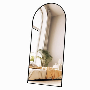 Modern Full-Body Arched Floor Mirror for Bedroom & Living Room Glass Standing or Leaning Wall Mirror with Stand