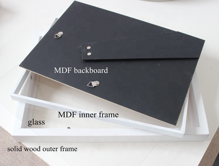 High quality wholesale black white MDF wood custom 12*12 inch 3D deep art decoration shadow box photo picture frames