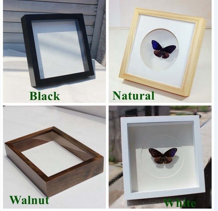 High quality 8x8 square black 3D deep medal display shadow box picture frame