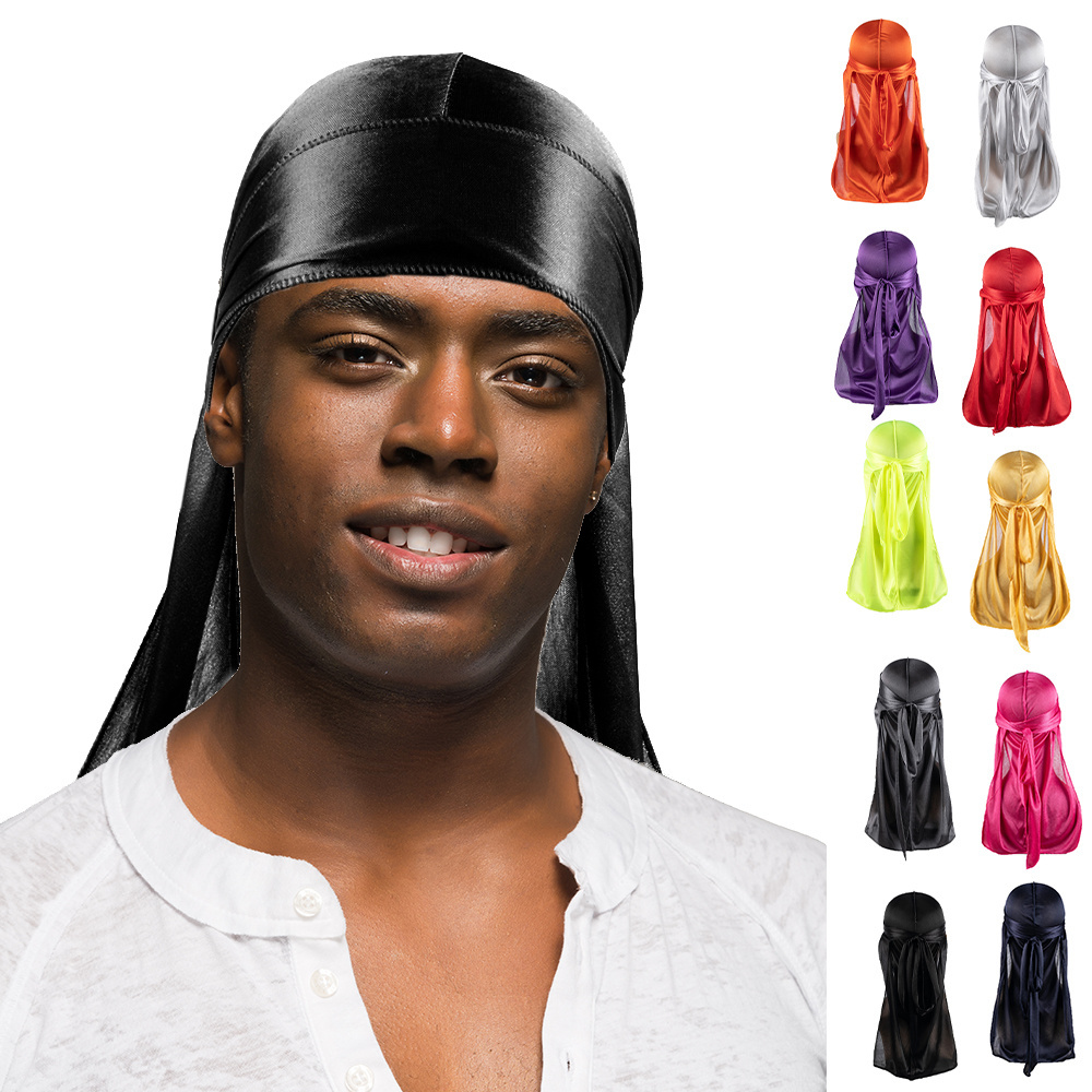 Wholesale Silk Durag Doo Rag Durags For Men silky Du rag Bandana