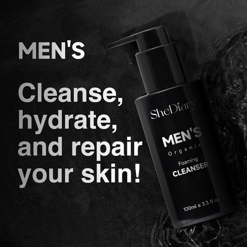 SheDiary Gentle Face Cleanser Foaming Men Face Washing Pores Remove Blackhead Oil Control Bamboo Charcoal Face Wash For Men