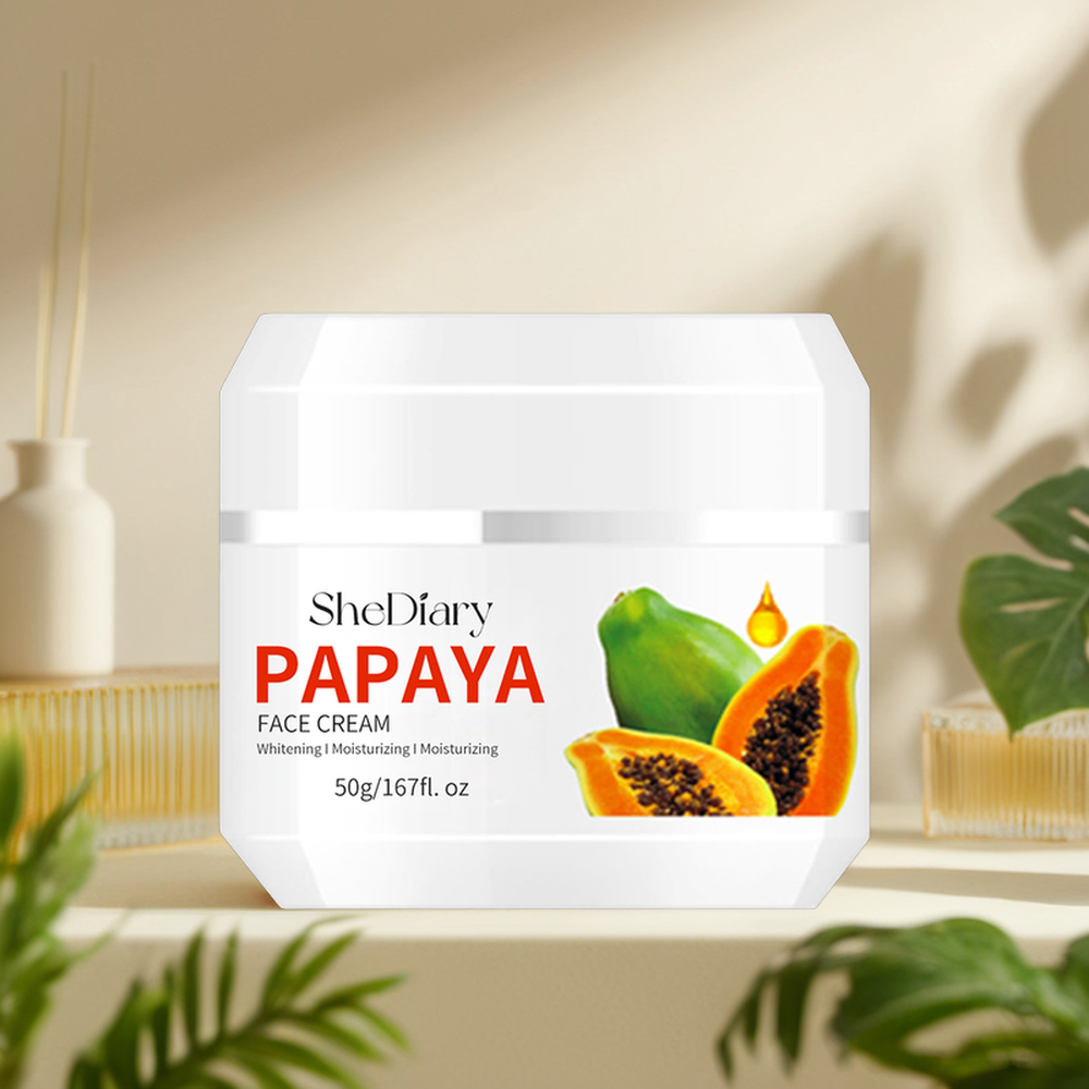 SheDiary OEM Organic Face Cream Bleaching and Whitening with Papaya Extracts Acne Treatment Features Contains Arbutin Ginseng