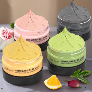 SheDiary Christmas Hot Sale Deep Cleansing Anti Acne Pink Green Black Yellow Lemon Dead Sea Mud Rose Matcha Green Tea Clay Mask