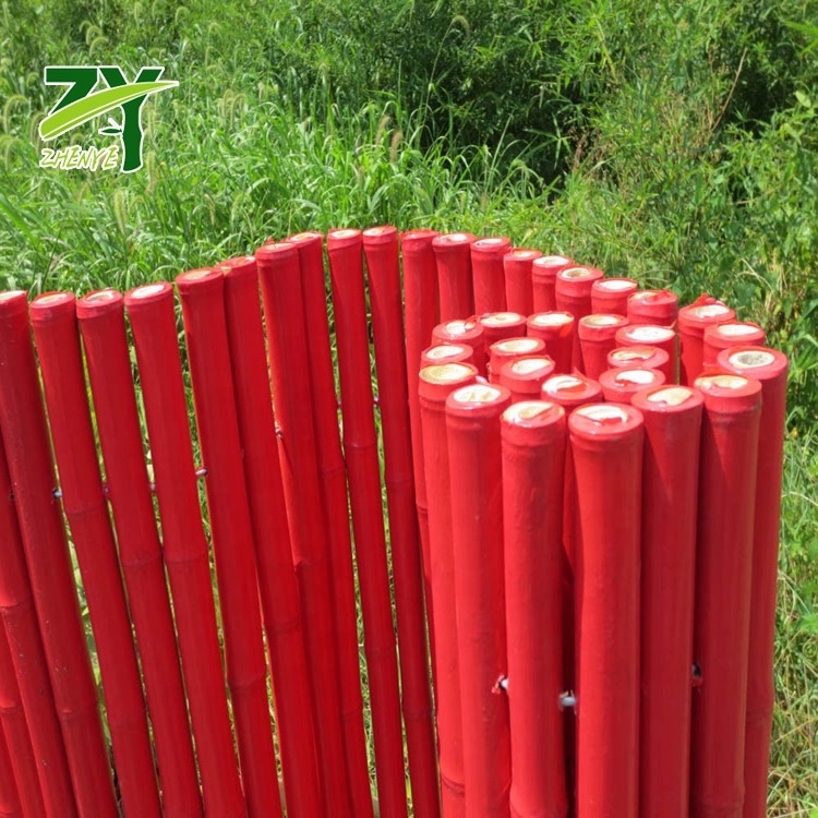 Bamboo fence rolls plastic coat, cheap natural bamboo fence roll pvc coated