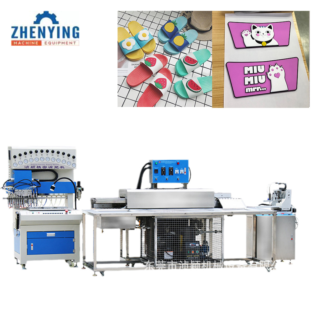 pvc soft plastic products assembly line for luggage tag drip molding and bar mat making automation machine