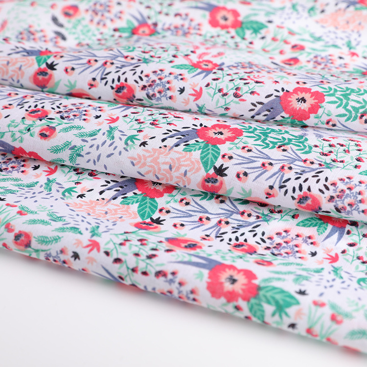 Print Muslin Fabric 100 Recycle Cotton Summer Dress Garment Accept Custom Designs Custom Logo COMBED Plain Roll Packing Woven