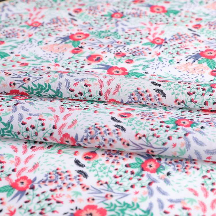 Print Muslin Fabric 100 Recycle Cotton Summer Dress Garment Accept Custom Designs Custom Logo COMBED Plain Roll Packing Woven