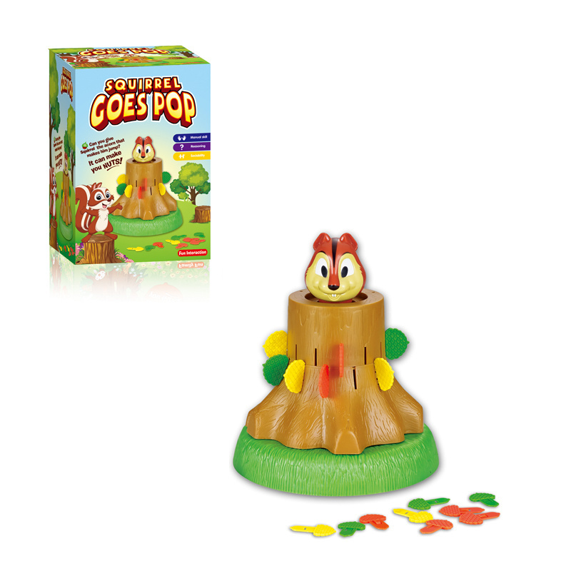 Children's novel and fun bouncing squirrel toy children's board game