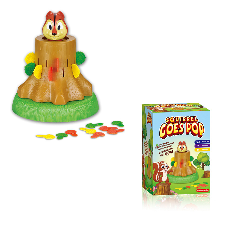 Children's novel and fun bouncing squirrel toy children's board game