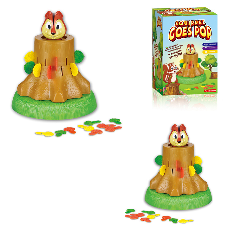 Children's novel and fun bouncing squirrel toy children's board game