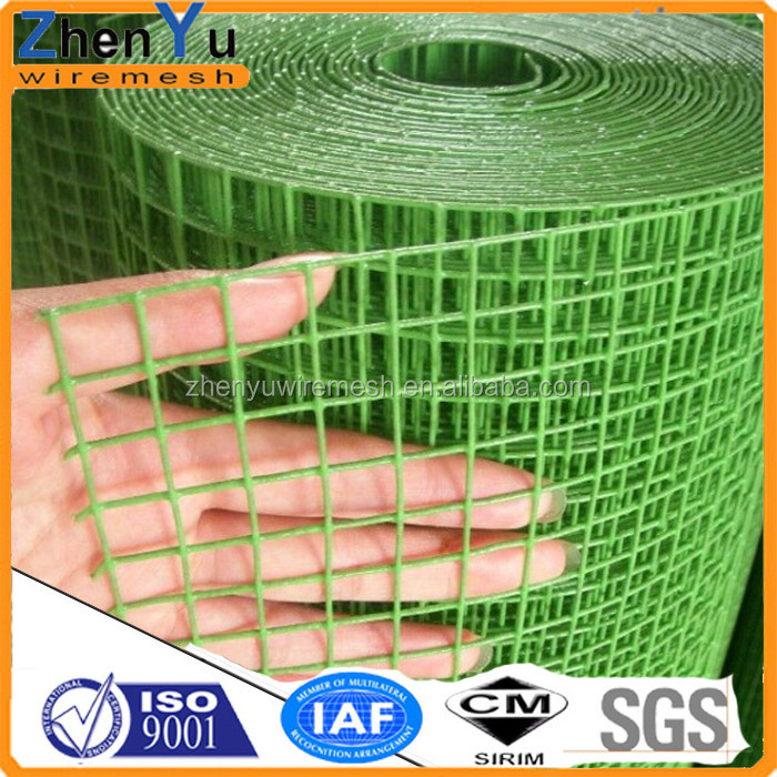 12.7mm,19mm,25.4mm concrete reinforcing mesh plastic/vinyl/pvc/epoxy coated Green Welded Wire Mesh in rolls