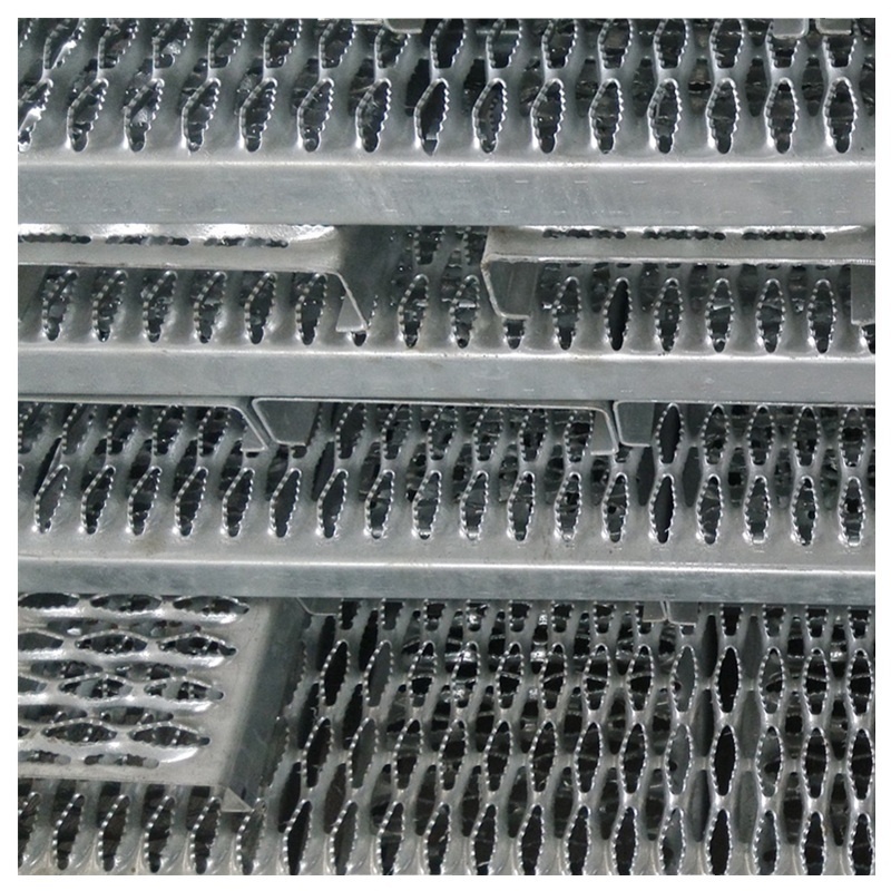 Zhenyu factory supply aluminum skid resistance crocodilian teeth hole perforated metal sheet safety grating for stairs anti-skid