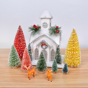 2023 Hot Sell Small Christmas Tree Sisal Cedar Pine Tree Mini Christmas trees Pine Home Decor