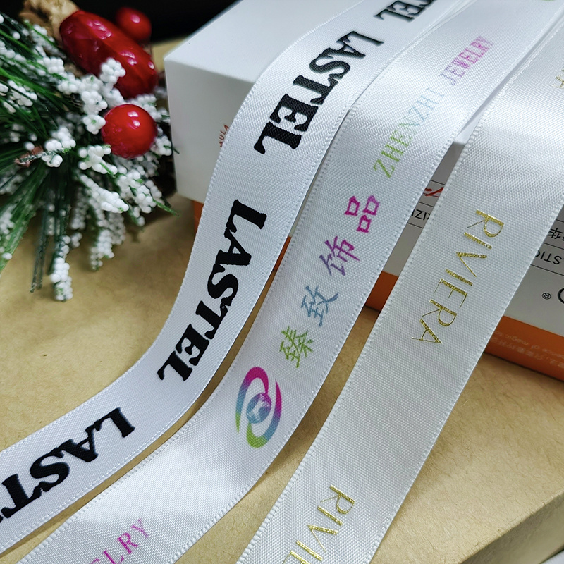 Free Sample Ribbons Factory Personalized Logo ribbon silk satin printed custom ribbon roll  With Logo For Packaging