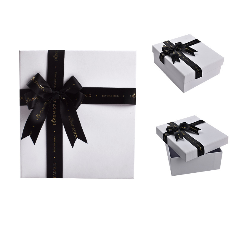 Customized Brand Print Luxury Gift Wrapping Pull Bow Wine Bottle Neck Decorative Pre Tied Gift Flower Satin Ribbon Bows