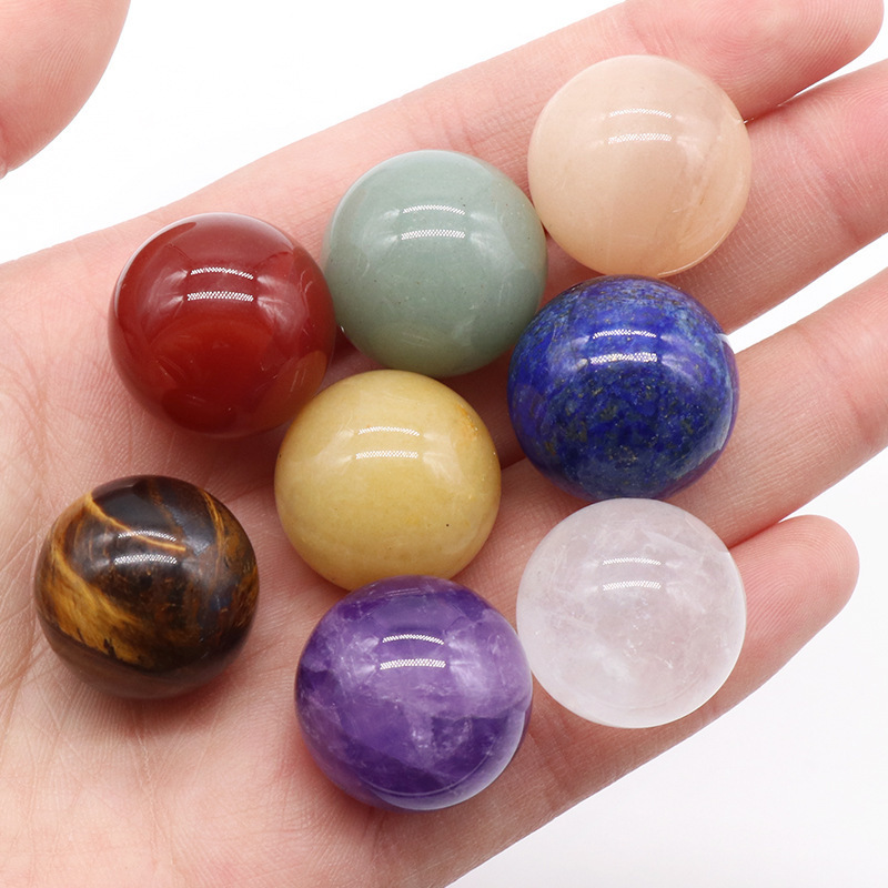 20MM Natural Stone Beads Round Genuine Real Stone Beading Loose Gemstone Diy Smooth No Hole Beads For Jewelry Making