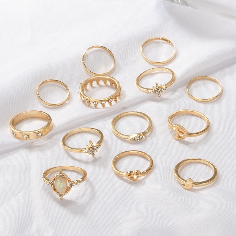 Stainless Steel Rings Set for Women, 11 Pcs Trendy Simple Midi Rings Gold Plated Statement Stackable Rings Pack