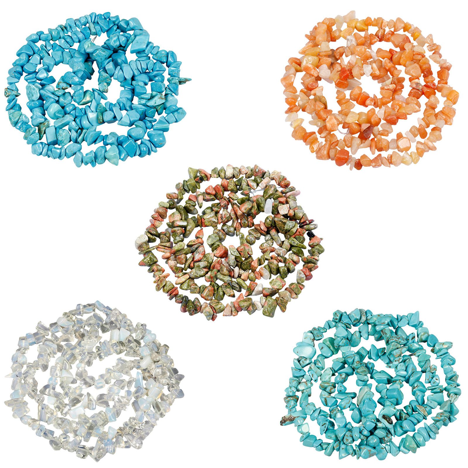 22 Colors Natural Gemstone Chip Beads Irregular Crushed Crystal Stone Bead Drilled Beads for Bracelet Jewelry Making