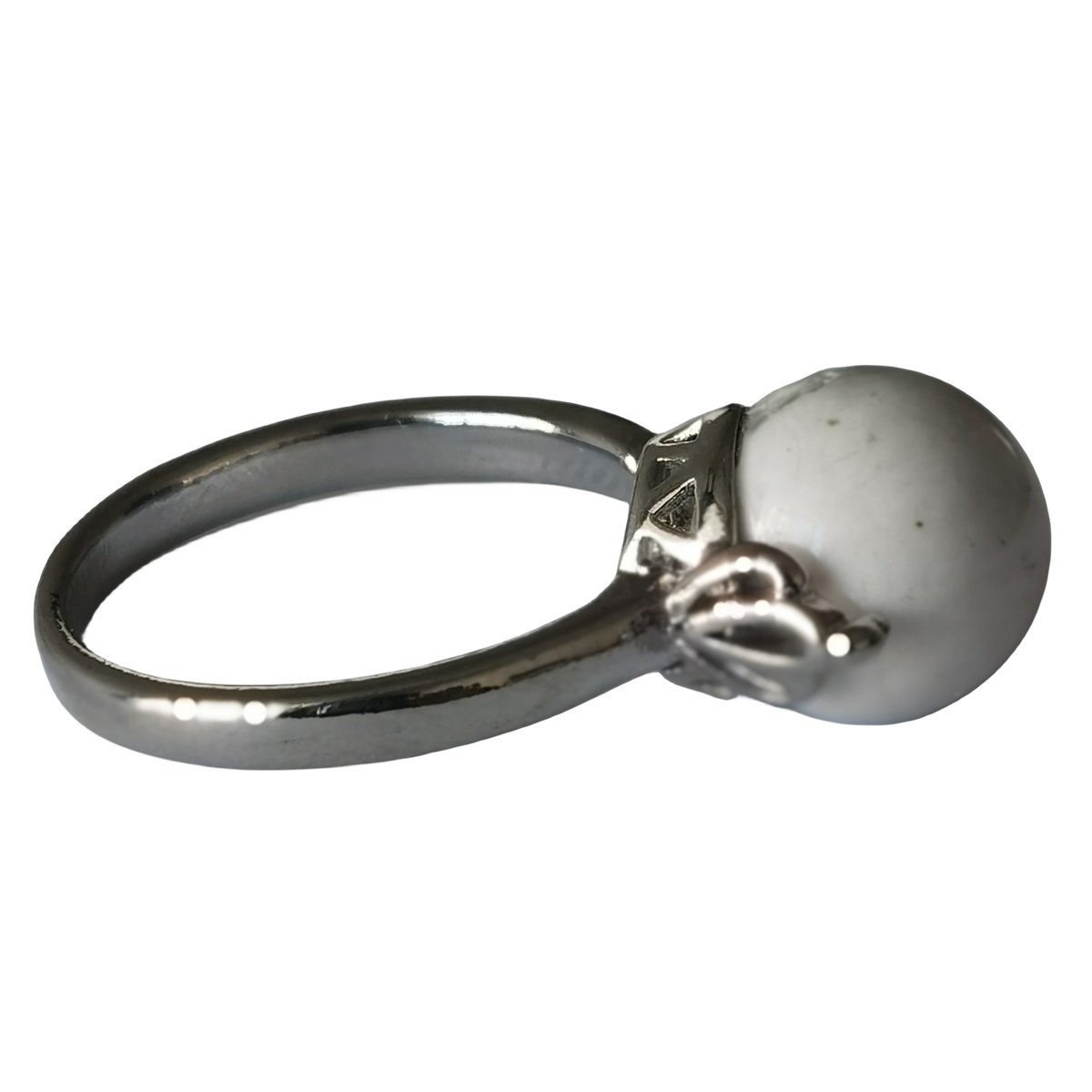 Howlite Natural Balls Gemstone Silver Stone Rings for Women Men Girls Finger Rings Party Wear Unique Jewelry with Fine Box