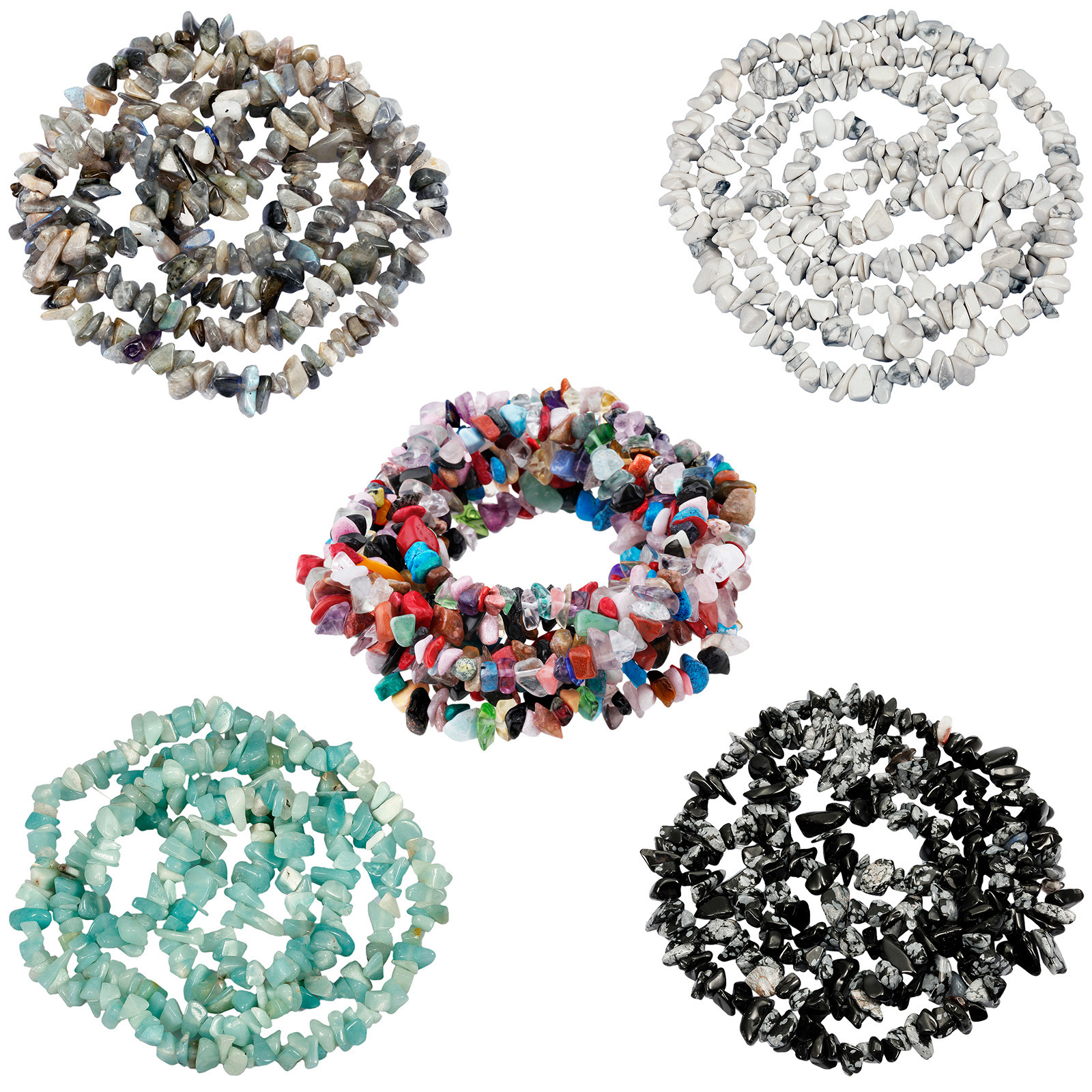 22 Colors Natural Gemstone Chip Beads Irregular Crushed Crystal Stone Bead Drilled Beads for Bracelet Jewelry Making