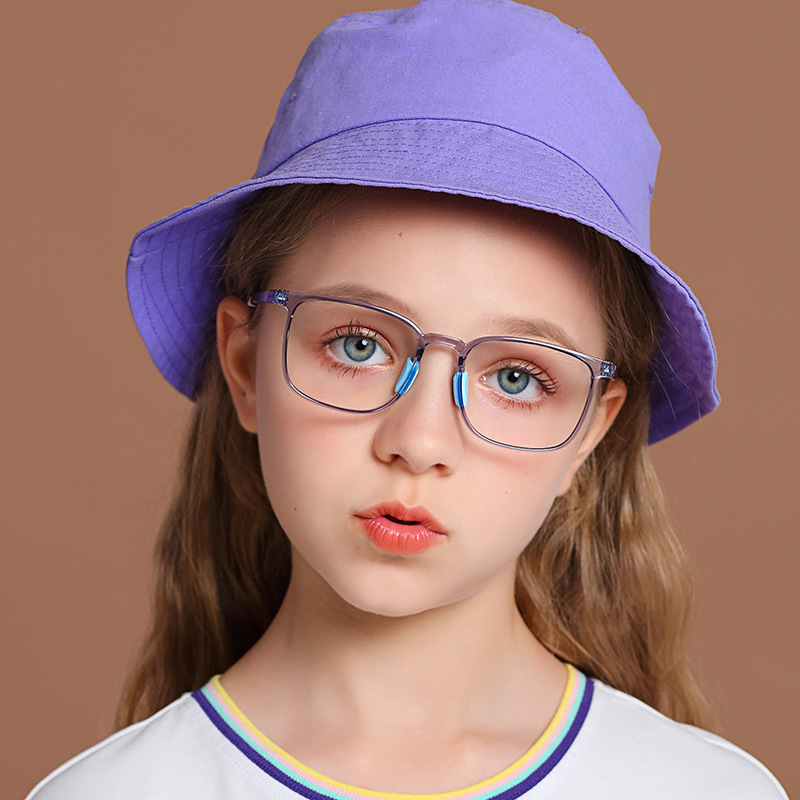 child rectangle tr90 silicon kids optical frame kids blue light blocking flexibility glasses