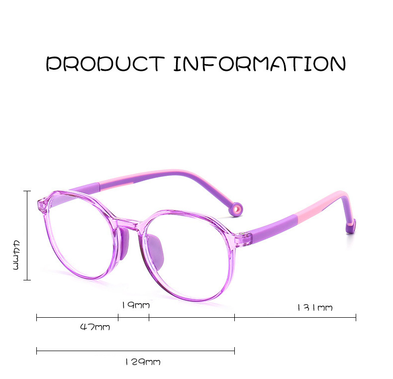 child rectangle tr90 silicon kids optical frame kids blue light blocking flexibility glasses