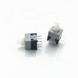 6Pins Mini Push Button Switch With 8.5x8.5mm DPDT Latching