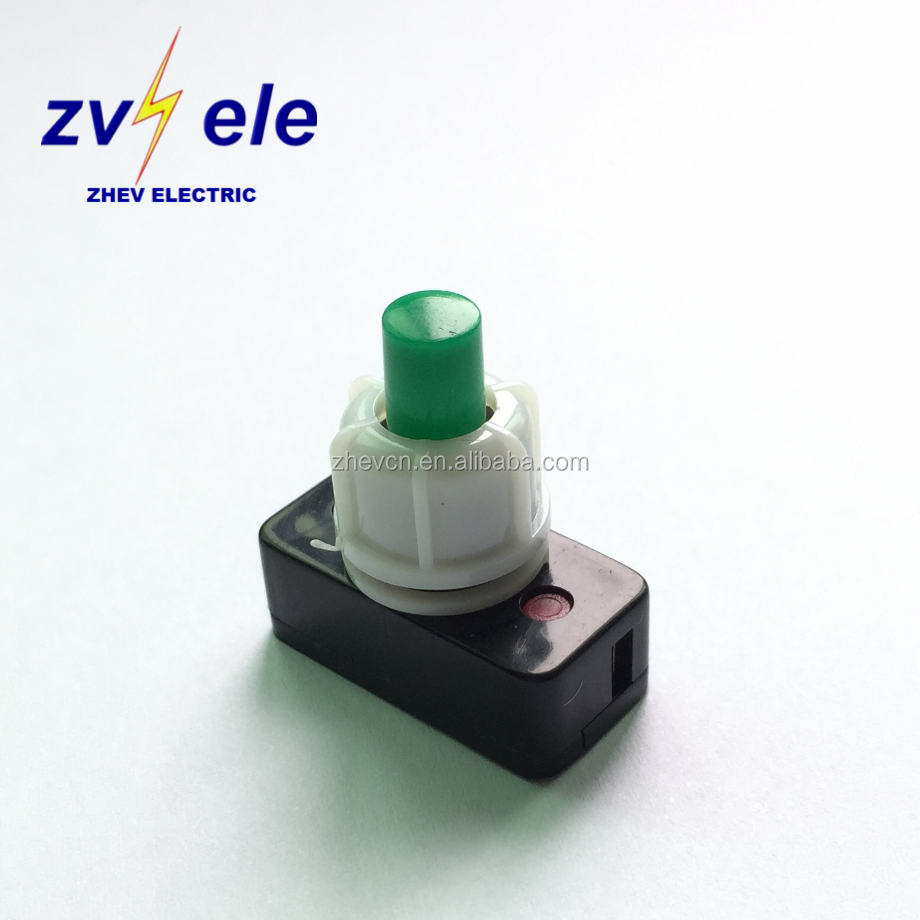 PBS-17A-2 Table Lamp Switch With Green Push Button Self-Lock