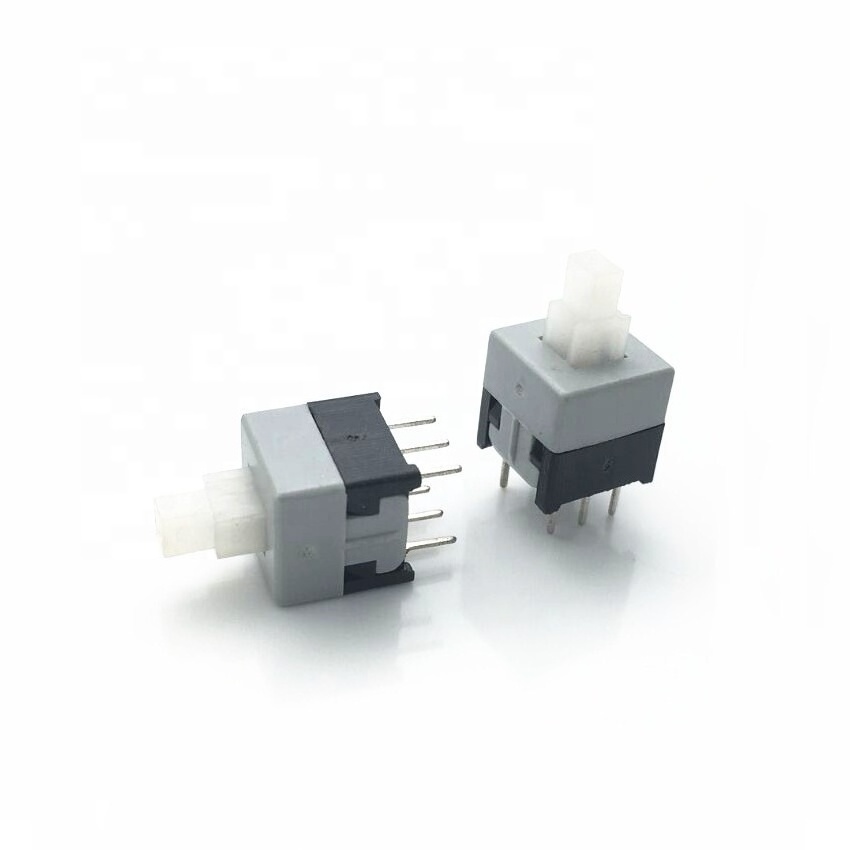 6Pins Mini Push Button Switch With 8.5x8.5mm DPDT Latching