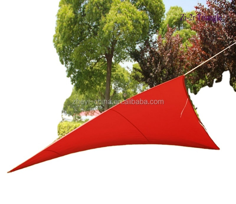 outdoor  sunshade  triangle waterproof sun shade sail with pu coated  polyester fabric  for  shanghai  zoie