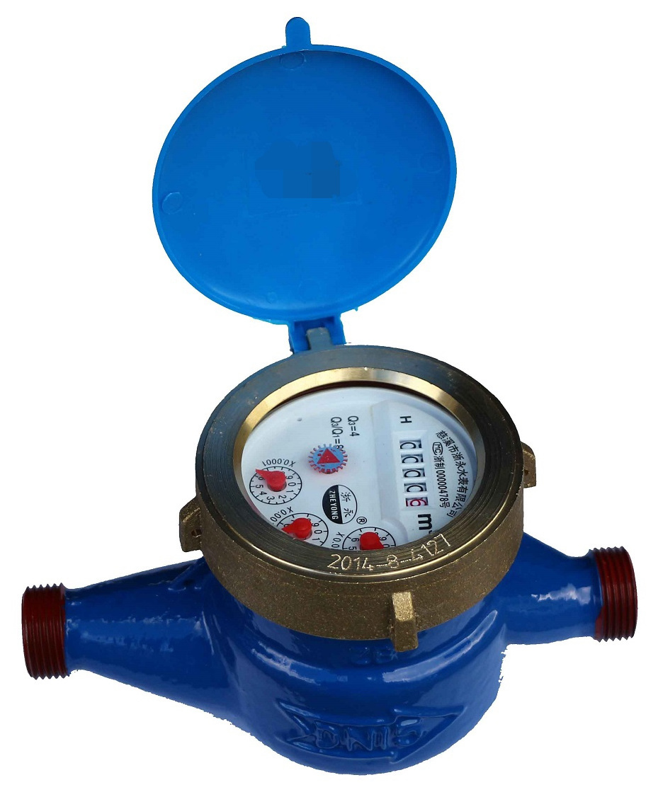 Professional Factory Made Dn15 Dn20mm Multi Jet Plastic Brass Body Water Meter With Outer Adjustment Device