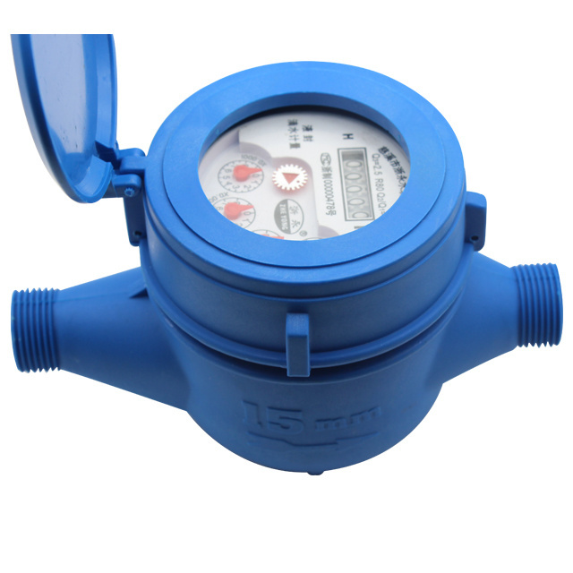 Multi Jet Dry Type Water Meter 15~25 Mm With External Adjust Plastic Body Class B Cheap Price Water Meter