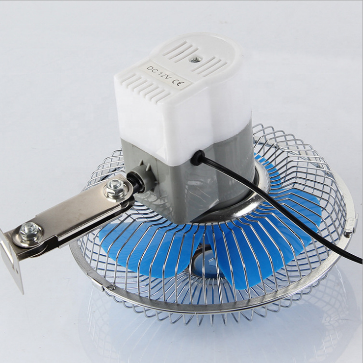 BLUE Mini Electric Auto Car Fans Low Noise Summer Cooling Fan For Car Truck Vehicle Strong Wind Air Cooler Conditioner 12V/24V