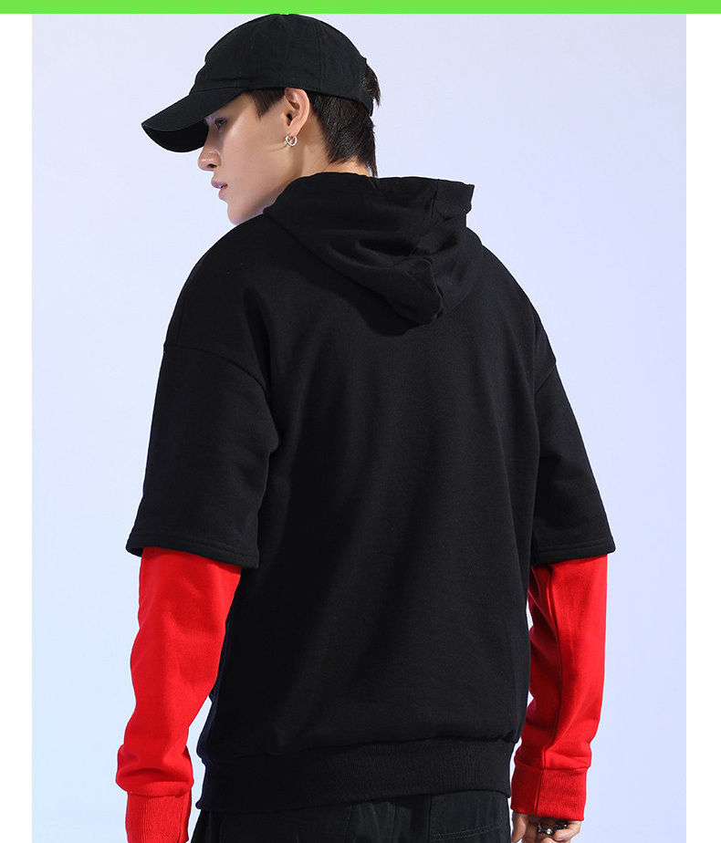 New style hiphop men split 2 color hoodie