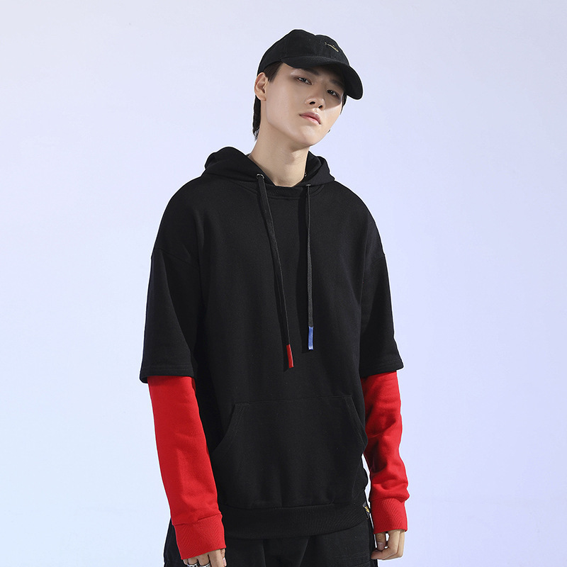 New style hiphop men split 2 color hoodie