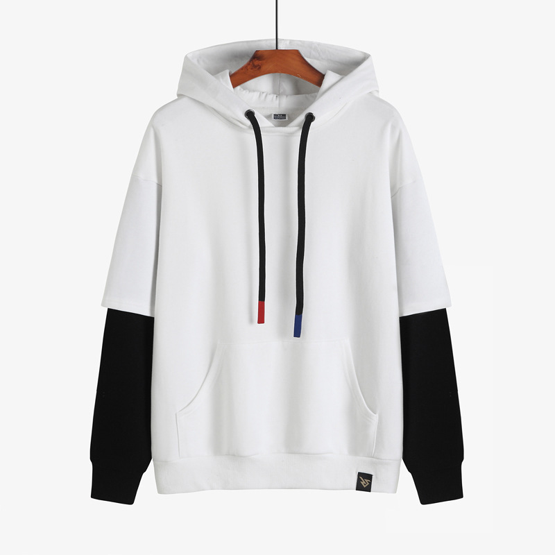 New style hiphop men split 2 color hoodie