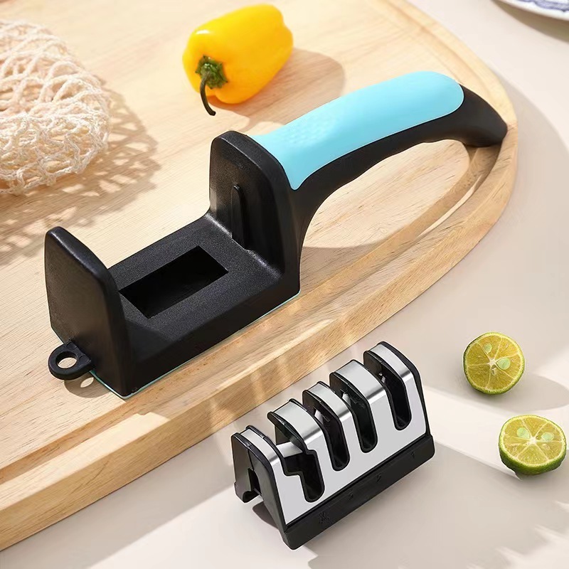 2024 kitchen accessories Knife Sharpeners for Kitchen Knives Stainless Steel 4 in 1 Kitchen Knife Sharpener Ergonomic