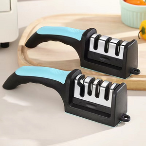 2024 kitchen accessories Knife Sharpeners for Kitchen Knives Stainless Steel 4 in 1 Kitchen Knife Sharpener Ergonomic