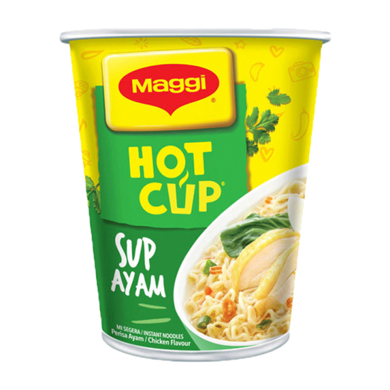 High Quality Instant MAGGI-Hot Cup Chicken Noodles 57g Made From a Blend of Aromatic Herbs and Spices