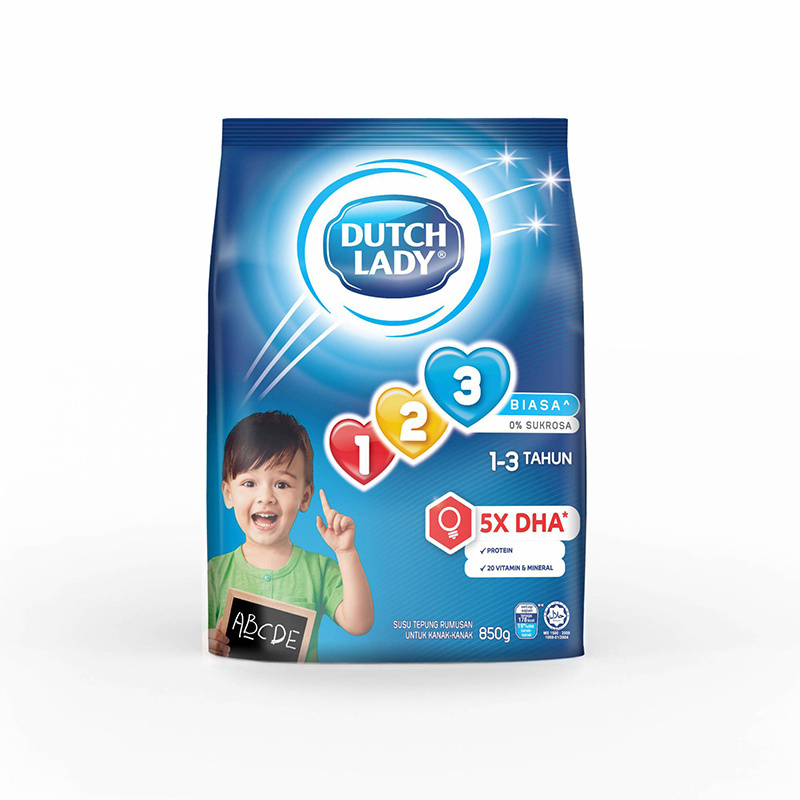 Wholesome Choice Dutch Lady GUM 123 Plain 850g Formula Milk Powder Facilitating Children Overall Growth and Development